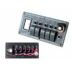 Kapcsolótábla ALU, ON-OFFx5, 1xZ, BA 3x5A 2x10A 1x15A IP68 kép