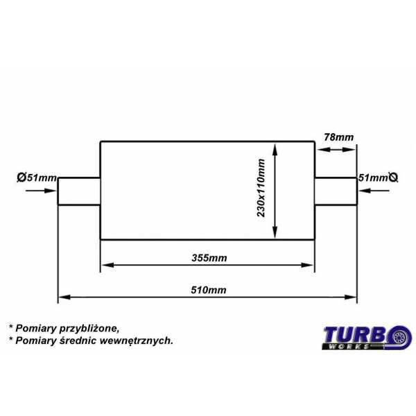 Középső hangtompító 50 mm-es TurboWorks LT 304SS kép